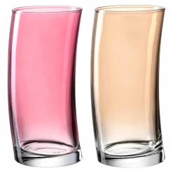 Trinkglas SWING 450ml rot/champagner 2er-Set