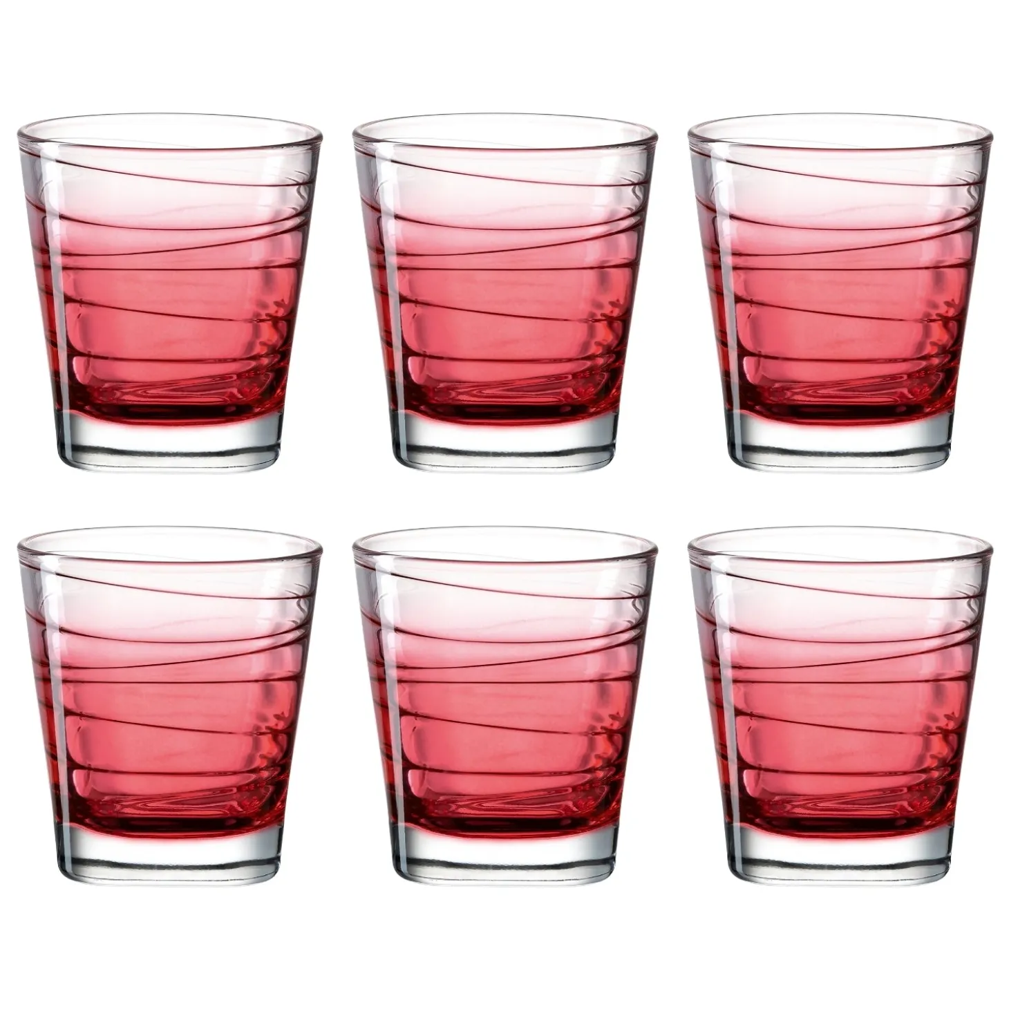 Trinkglas VARIO STRUTTURA 250 ml rot 6er-Set
