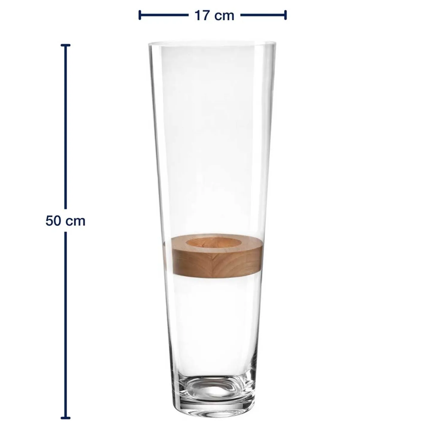 Vase 50 cm mit Holzeinsatz MAGICO