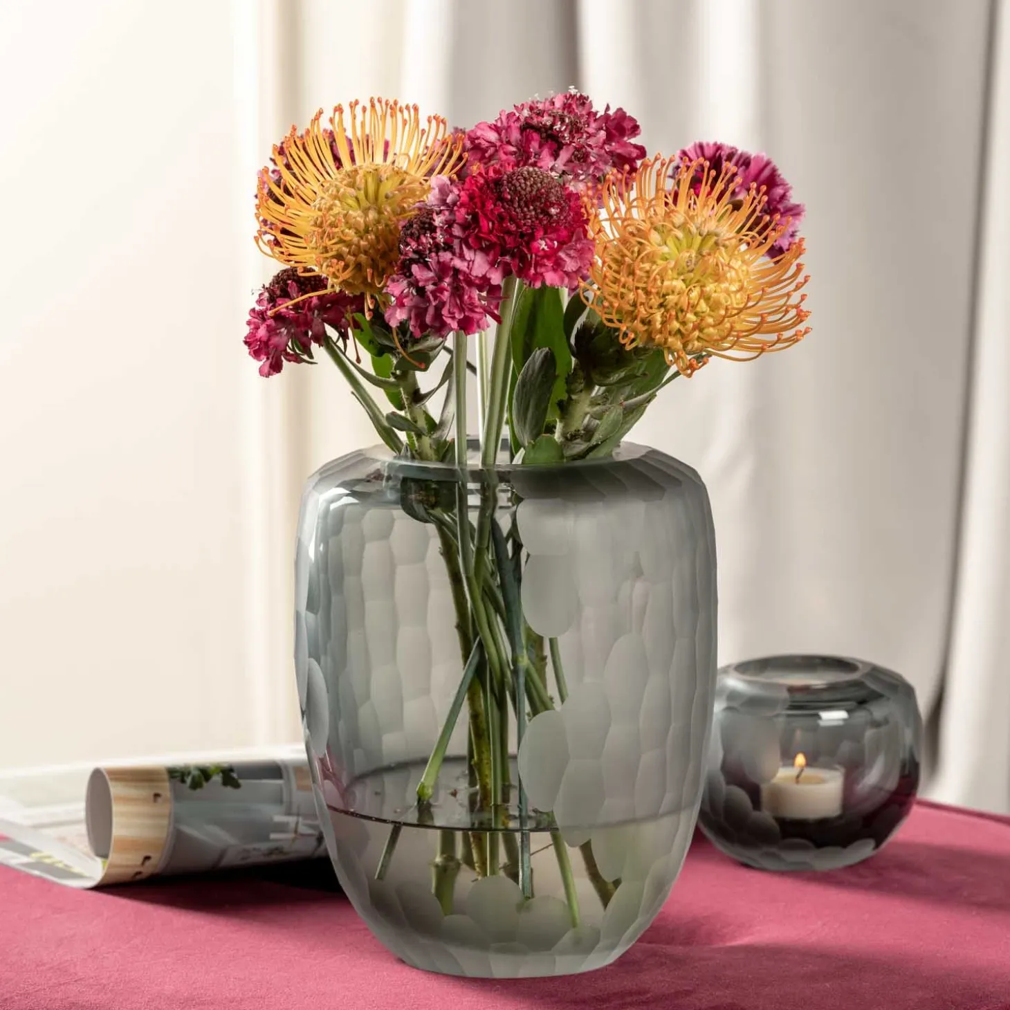 Vase BELLAGIO 22 cm anthrazit