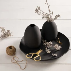 Vase CASOLARE 19 cm schwarz Metall