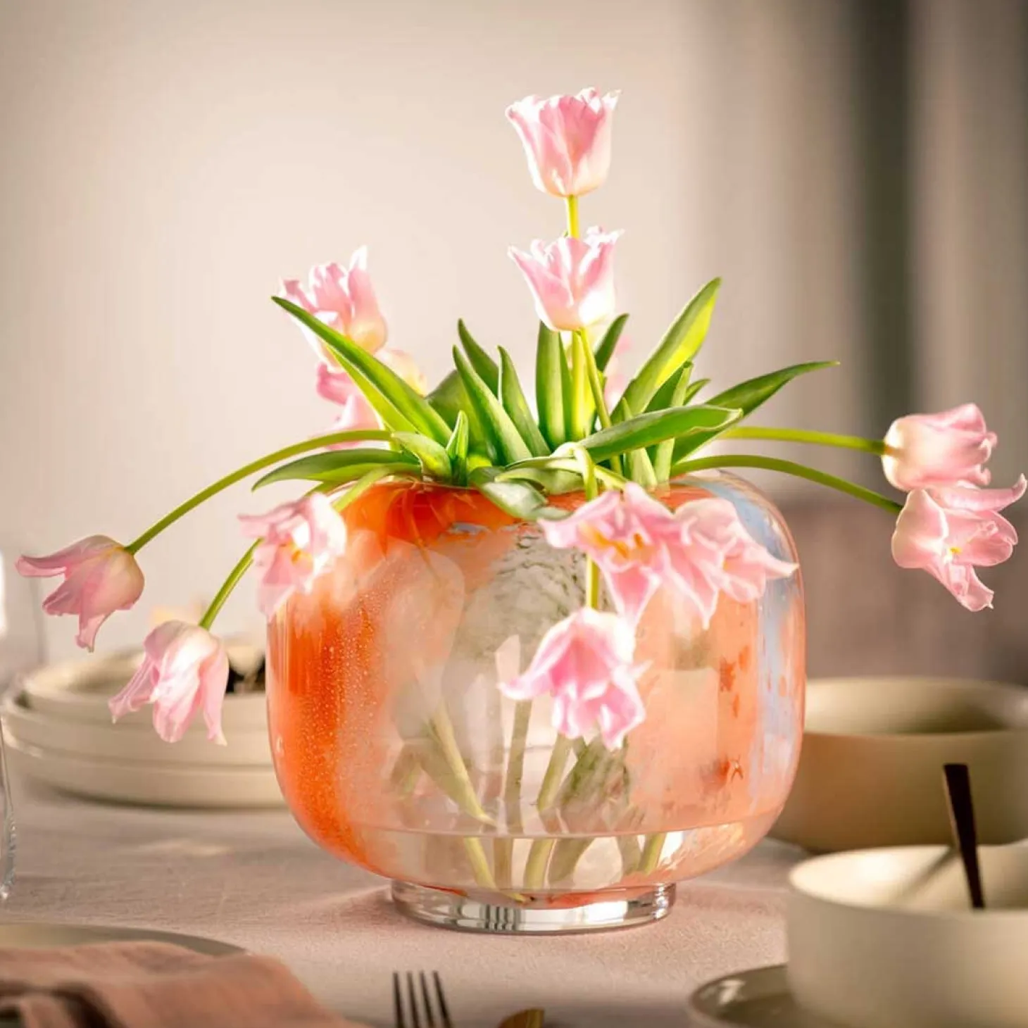 Vase CIPRIA DUE 20 cm orange/blau
