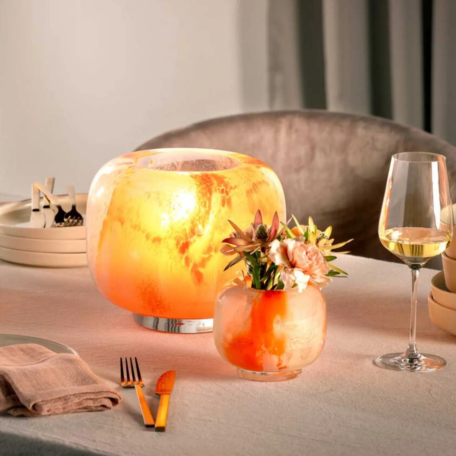 Vase CIPRIA DUE 20 cm orange/blau