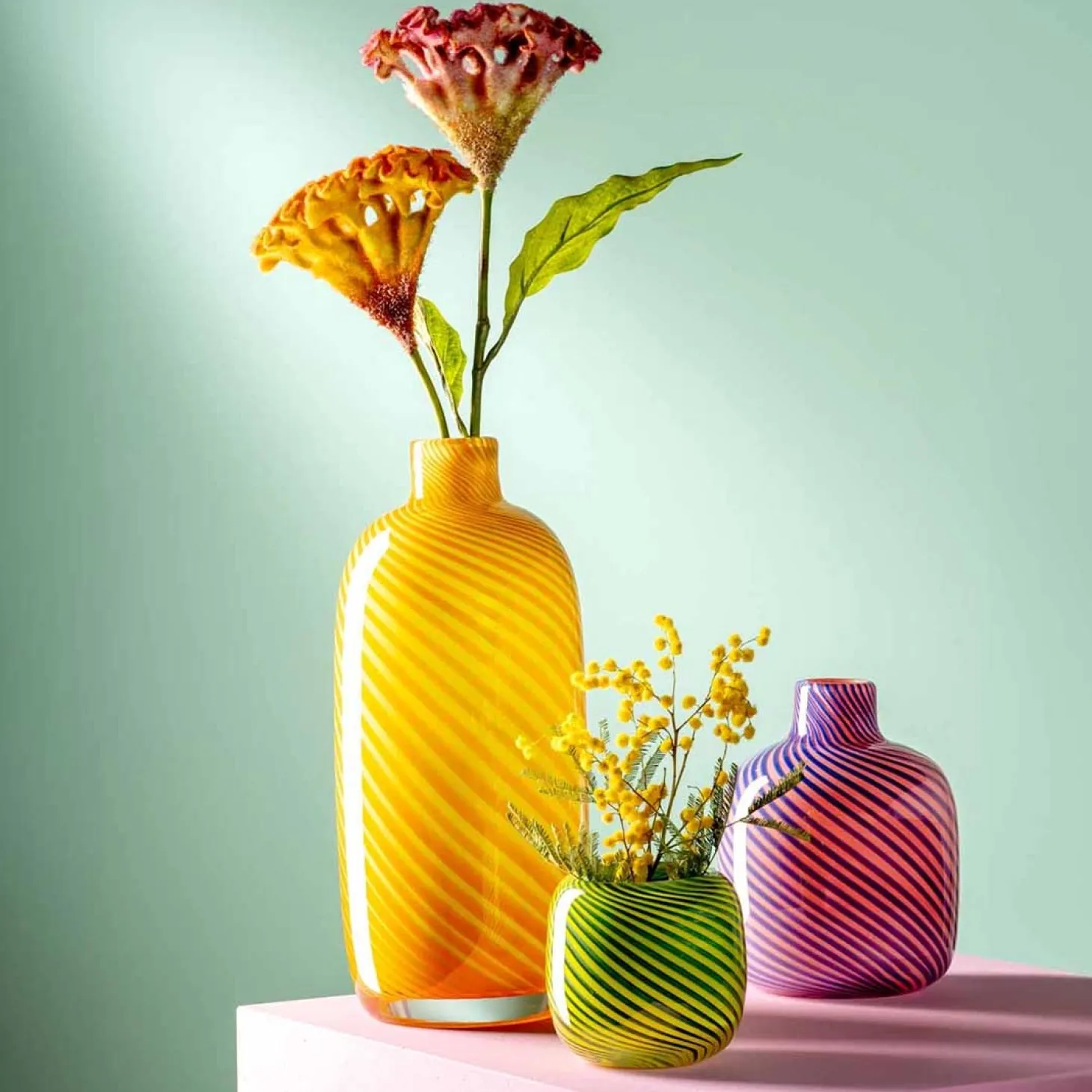 Vase FILO COLORI 10 cm grün
