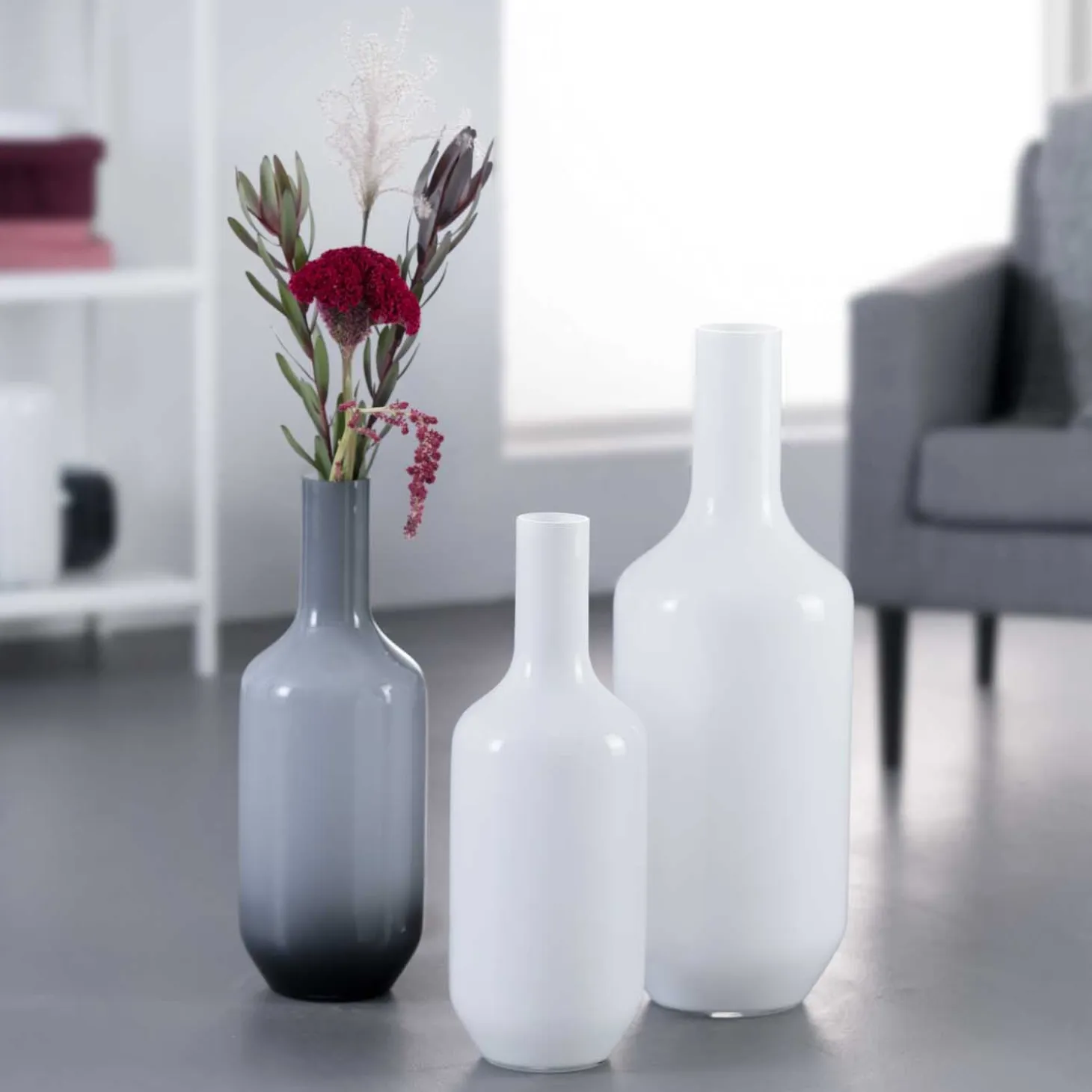 Vase MILANO 50 cm weiß
