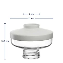 Vase RIVA mit Aufsatz 17 cm weiß