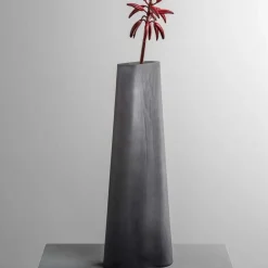 Vase TURNO 34 cm grau satiniert