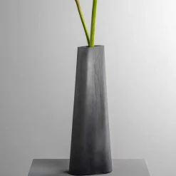 Vase TURNO 34 cm grau satiniert