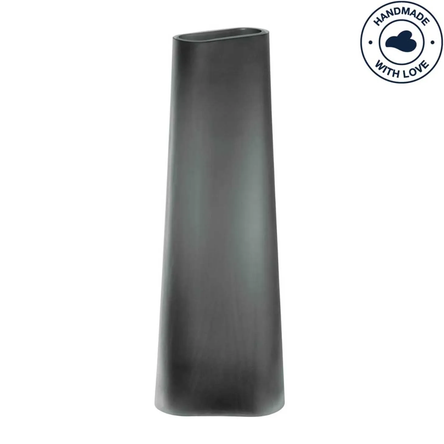 Vase TURNO 42 cm grau satiniert