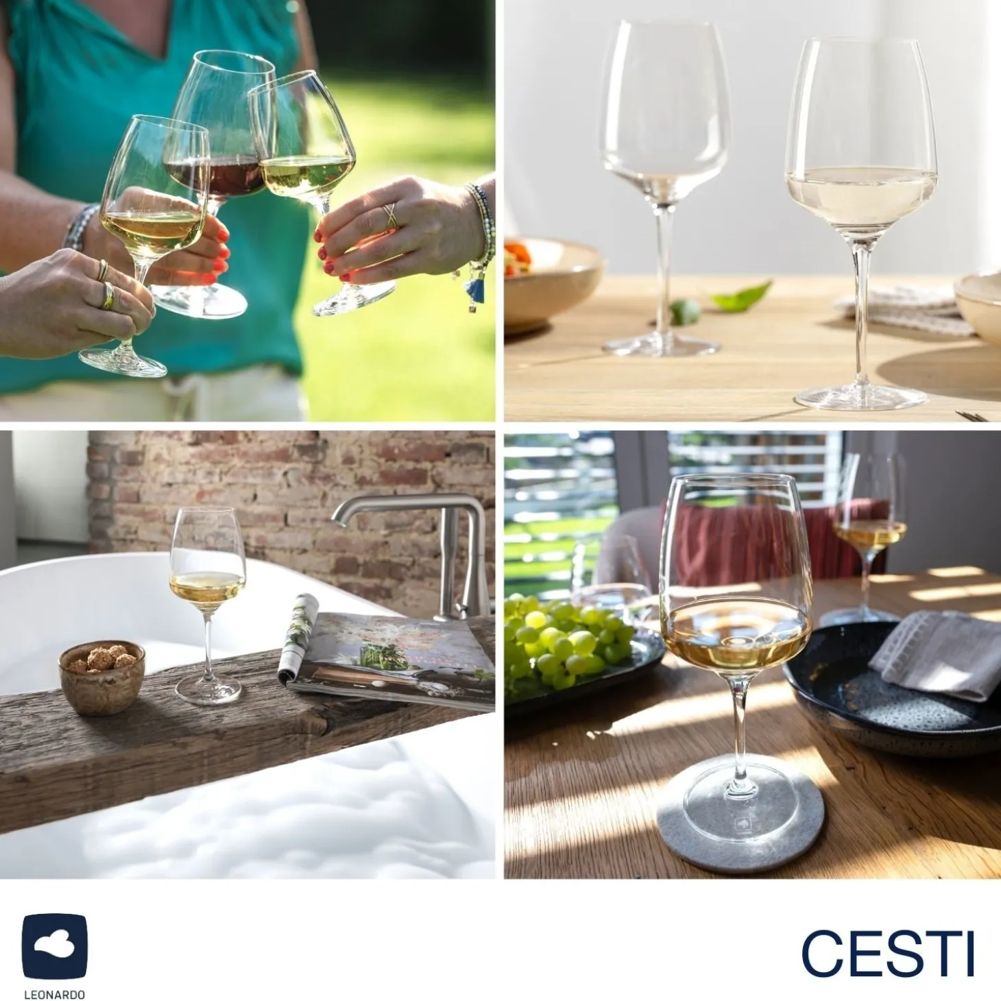Weißweinglas CESTI 360 ml 6er-Set + Poliertuch