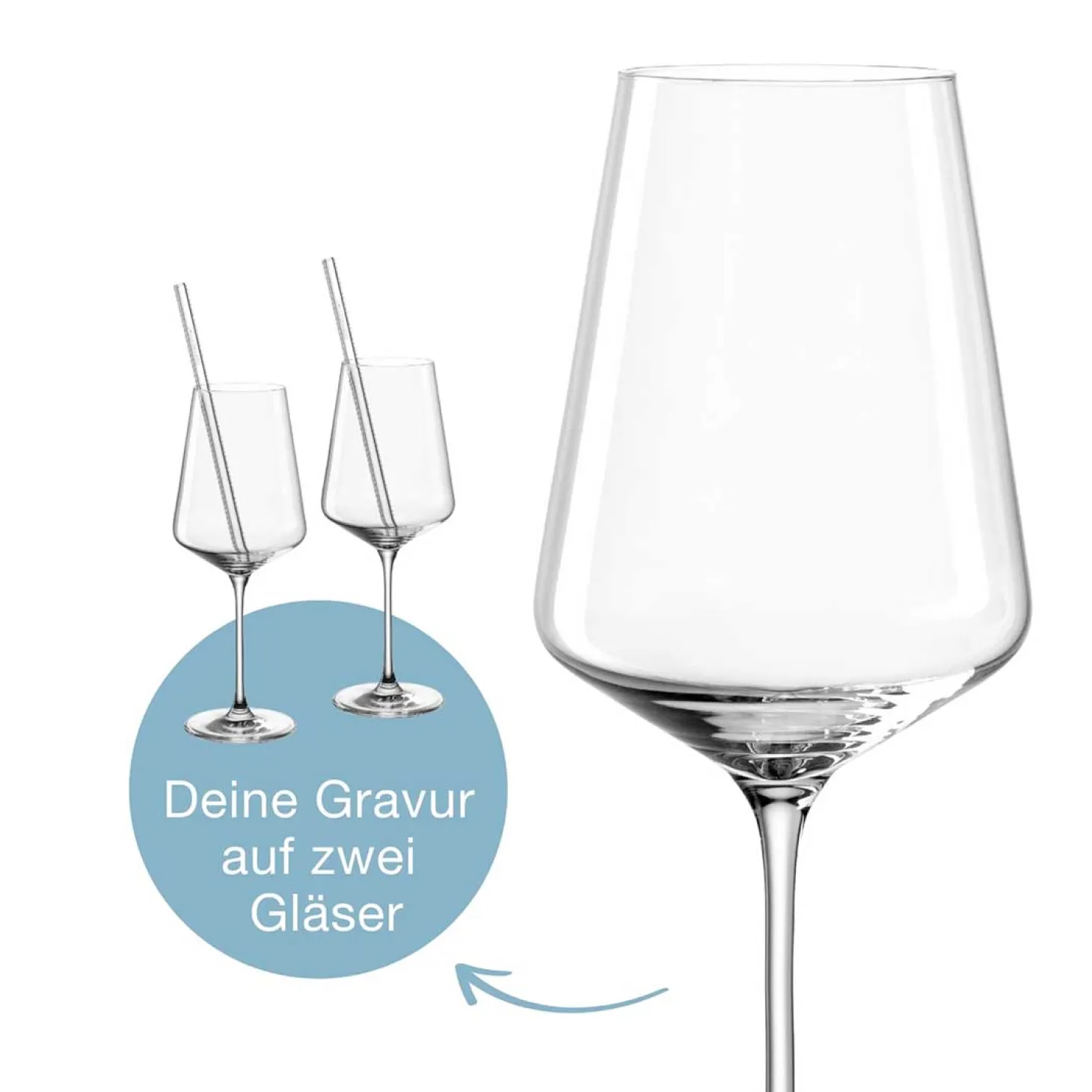 Weißweinglas Geschenkset PUCCINI 5-teilig 560 ml mit persönlicher Gravur