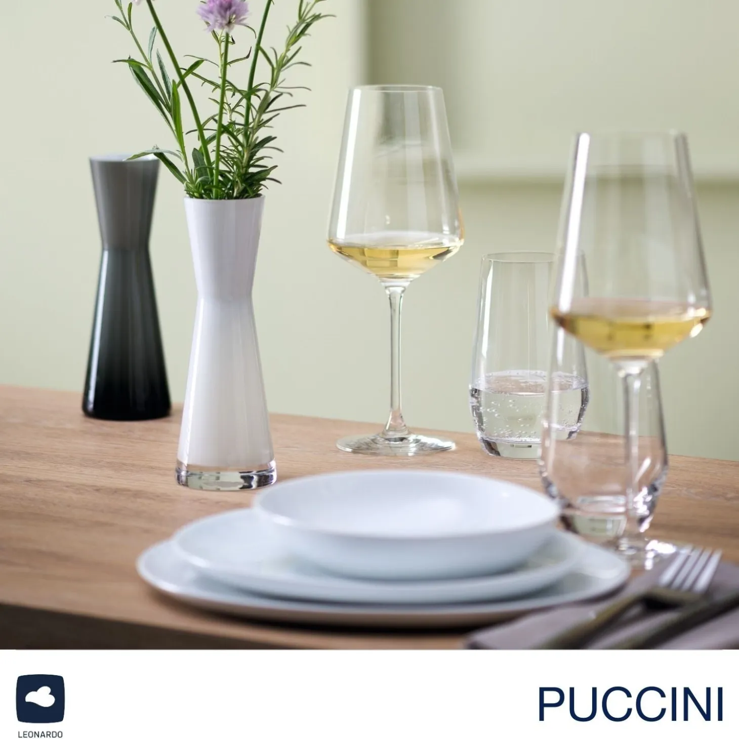 Weißweinglas PUCCINI 560 ml 6er-Set + Poliertuch