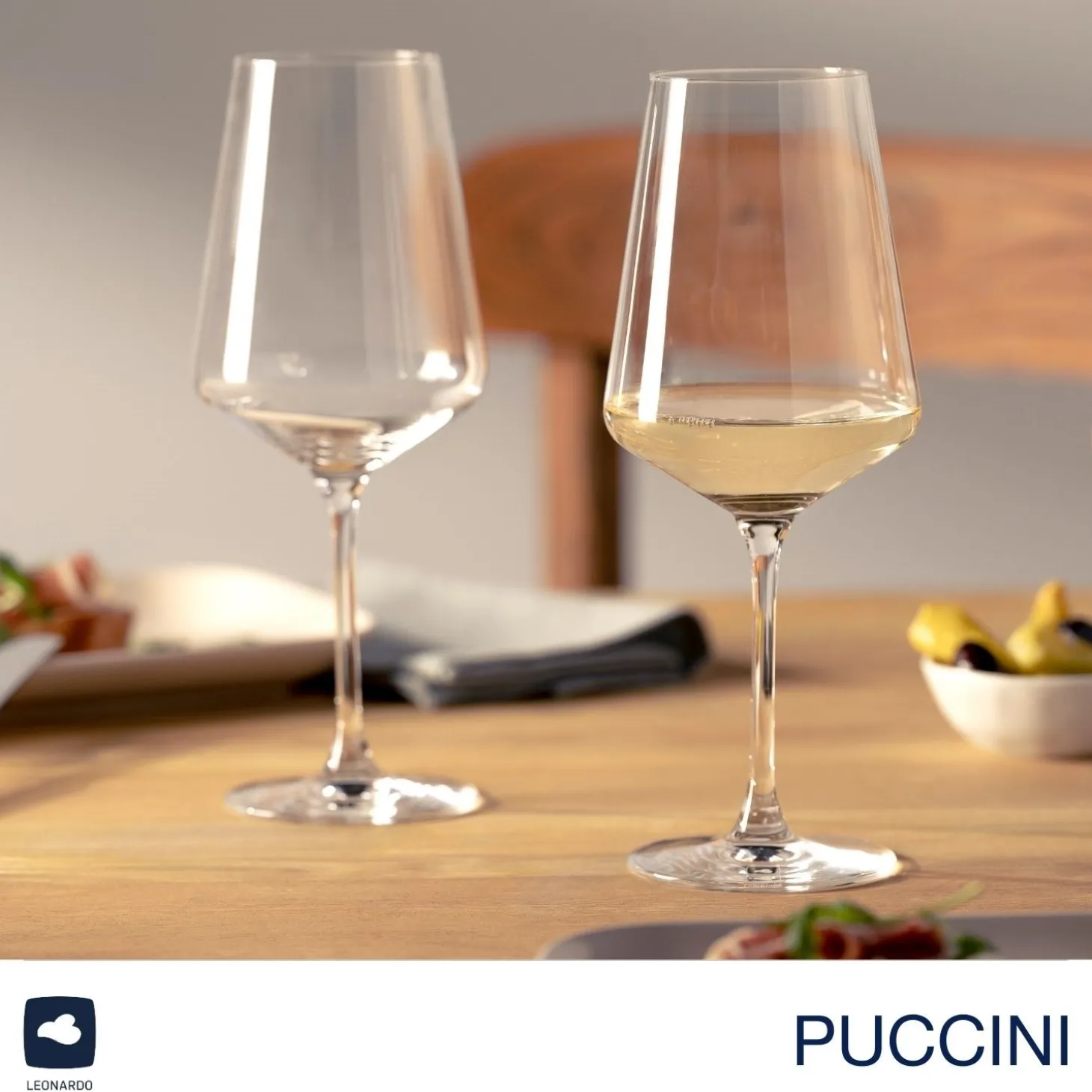Weißweinglas PUCCINI 560 ml 6er-Set + Poliertuch